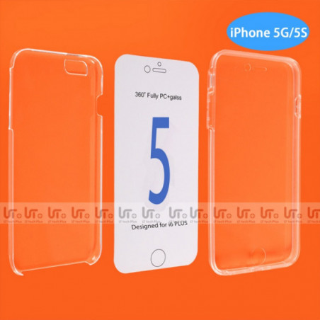 Coque Silicone Double 360 Degres Transparente iPhone 5G/SE