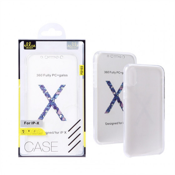 Coque Silicone Double 360 Degres Transparente iPhone X/XS