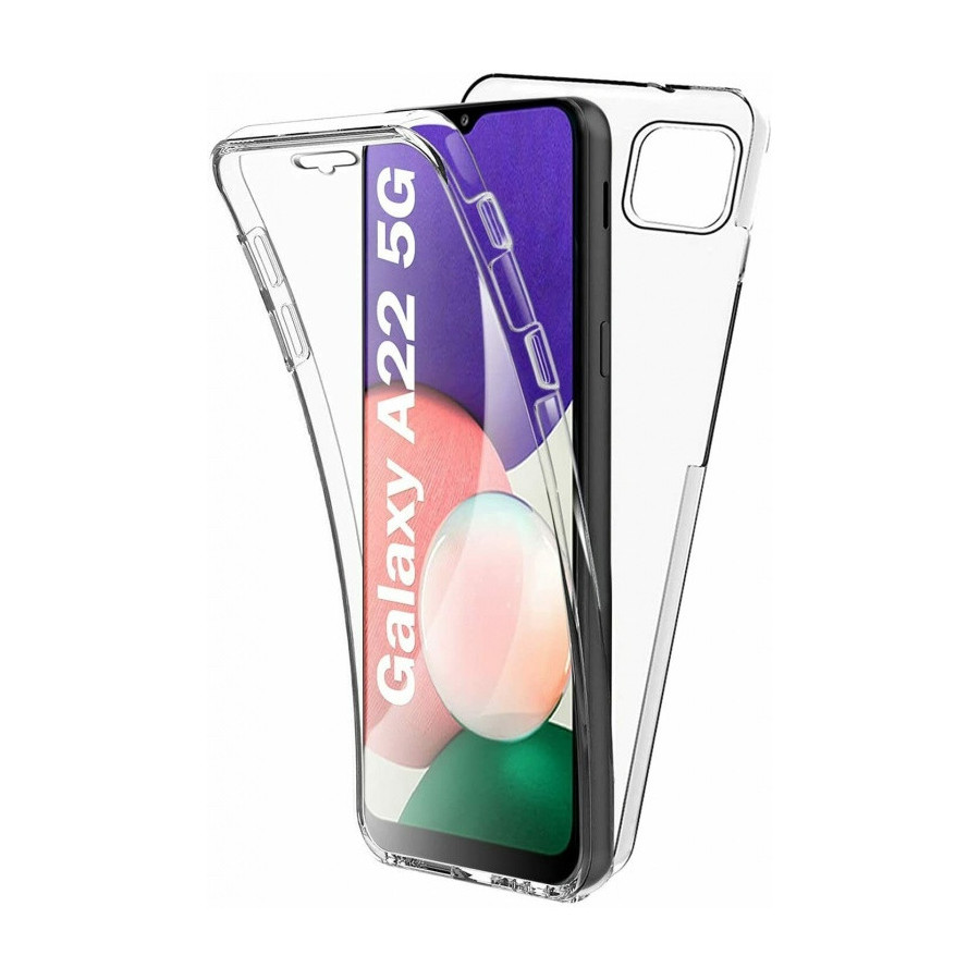 Coque Silicone Double 360 Degres Transparente Samsung A22 5G