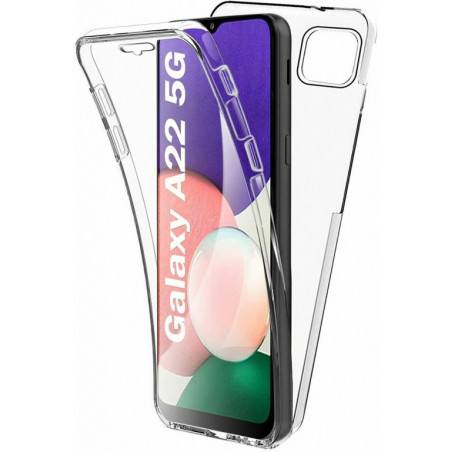 Coque Silicone Double 360 Degres Transparente Samsung A22 5G